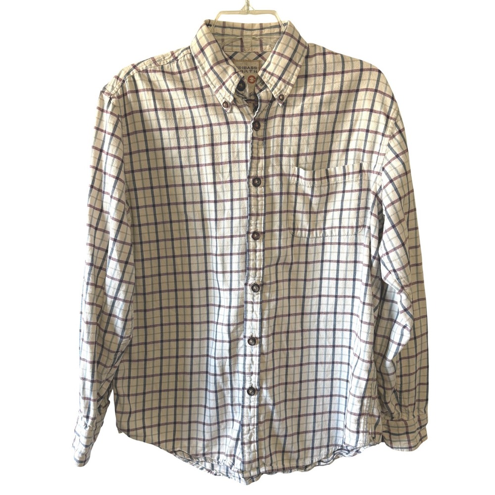 GH Bass Earth Plaid Button Down‎ Shirt Men’s M Dadcore Y2K